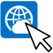 pointer with blue globe